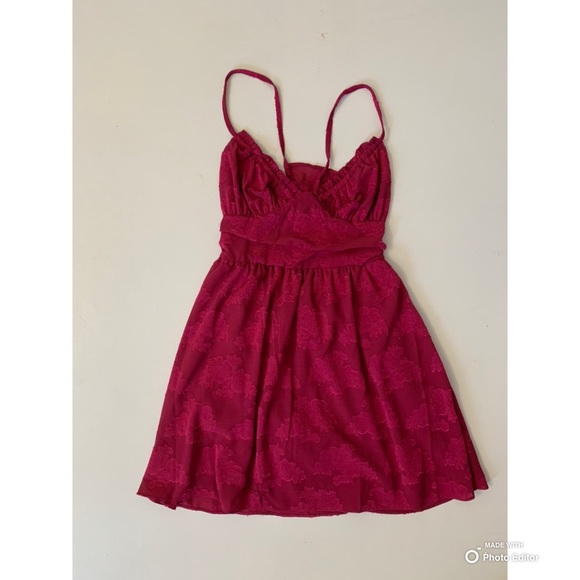 Wild Fable Size Small Fuchsia Pink Criss-Cross Tie Back Skater Dress NWT - Picture 14 of 14
